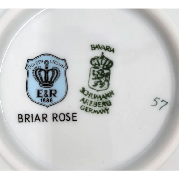2 Schumann Arzberg Briar Rose Dessert Bowls Bavaria Germany Gold Trim 1950s - Picture 8 of 8